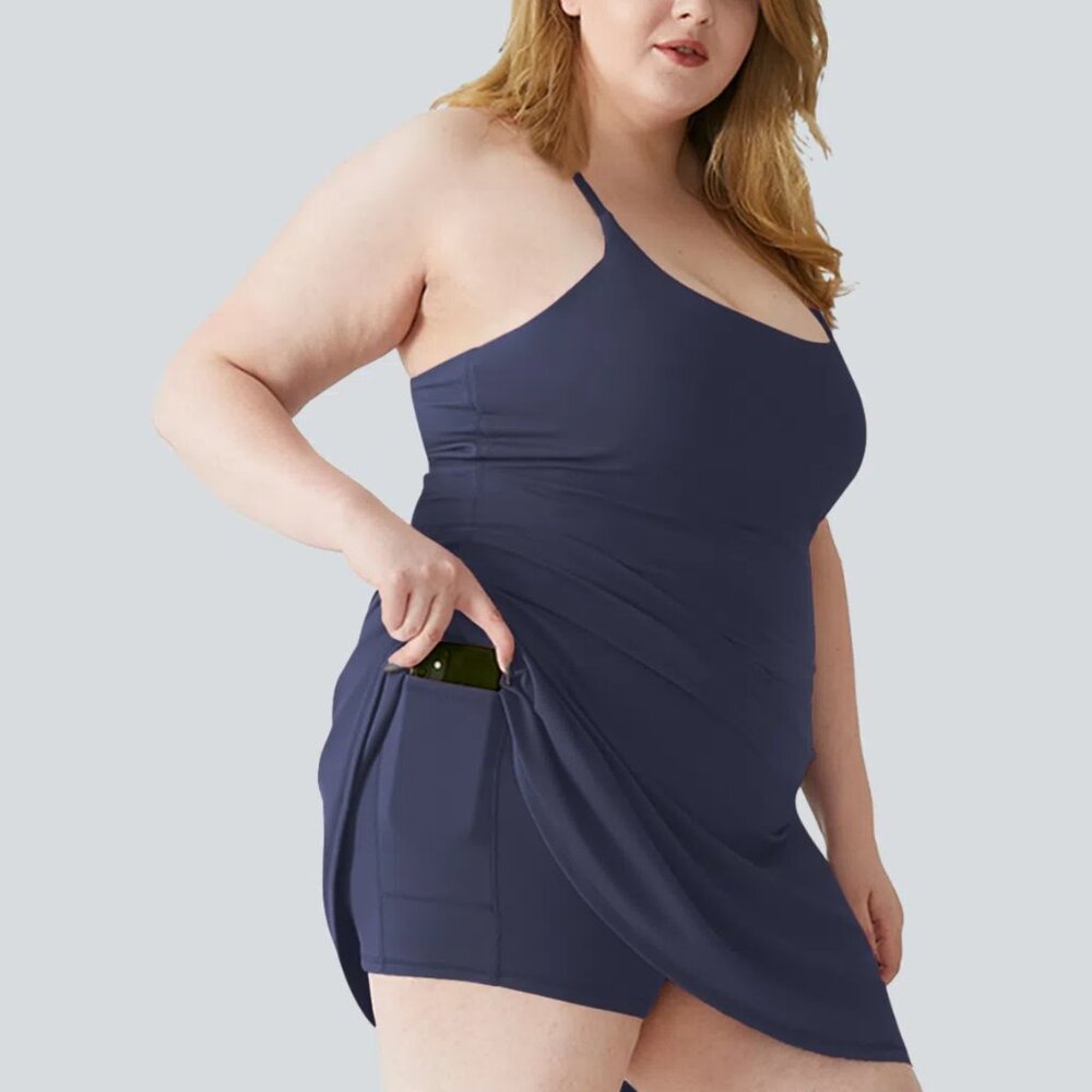 HALARA Easy Peezy Workout Dress Navy/2X